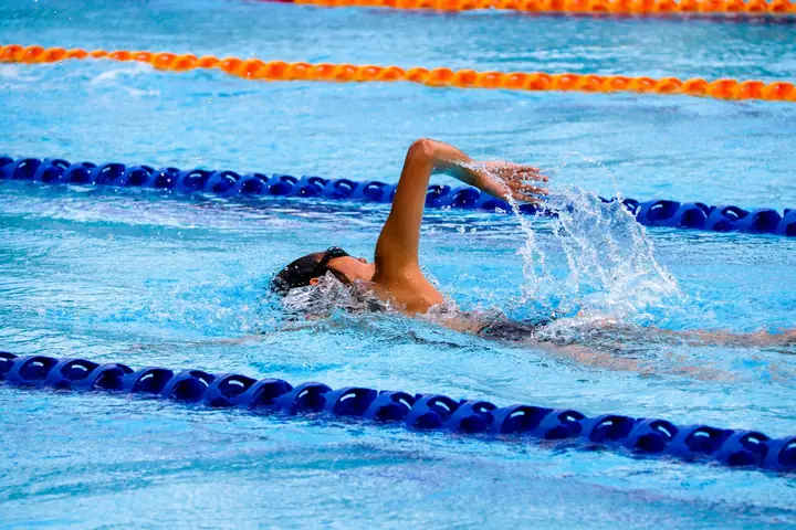 Indoor pool lanes at an aquatic centre